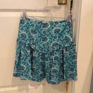 RHODE Blue Floral Mini Skirt